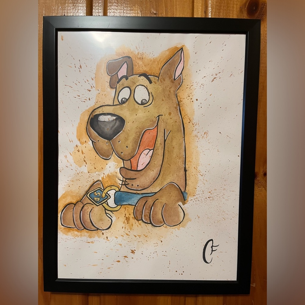 Hand painted scooby doo watercolor